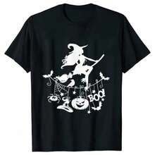 2026 Women's Quality Casual Cotton T-Shirt, Women's T-Shirts With Cartoon And Wine Print, Fun And Fashionable Clothes For Spring Summer, Elegant Women's T-Shirt, Printed T-Shirt For Girls, Unisex Basic T-Shirt - 黑色 11 - 查看 1