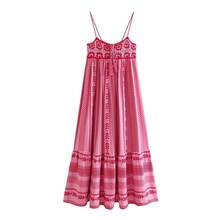 Women's Printed Patchwork Knitted Dress, Skirt, Suspender Dress - Printed Version - View 9
