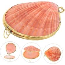 Box Home Decor Ring Case Decoracin de computadora Pequeo Collar Contenedor Organizador de Joyera, Concha Joyero Elegante Perla Almeja Vieira Decorar Conchas Naturales de Agua Dulce - Color aleatorio + 6.5x6cm - Ver 3