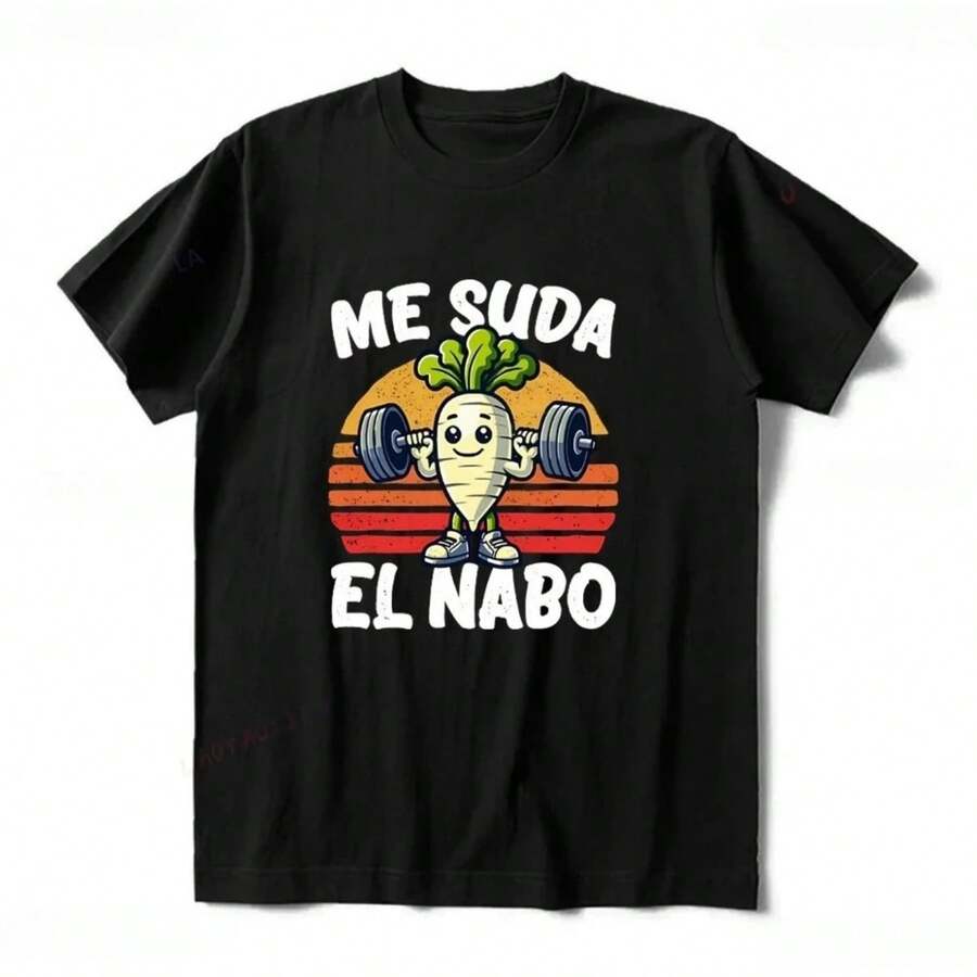Camiseta con estampado de manga larga para mujer Me Suda El Nabo, camisetas informales suaves vintage con chistes divertidos en español, ropa para mujer, camisetas gráficas - Negro - Ver 1