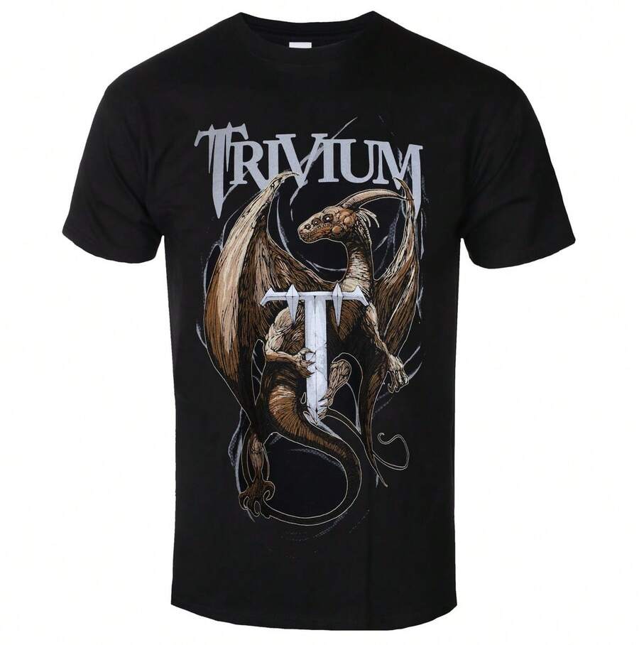 Men's t-shirt Trivium - Perched Dragon - ROCK OFF, Unisex - Negro - Ver 1