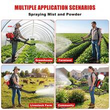 Backpack Gas Powered Sprayer & Duster, 43cc 2HP Engine, 3.7 Gallon Tank Sprayer For Farm Orchard Mosquitoes Control, Adjustable Spray & Powder Modes, Shoulder Straps Included - A - View 11
