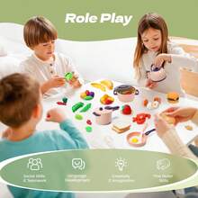 Juego de cocina para niños, juego de cortar alimentos para niños, alimentos de juego simbólico frutas y verduras educativas, ollas y sartenes de tamaño realista, verde y rosa adecuado para niños y niñas para jugar, incluye cocinar, saltear, cortar verduras y otros utensilios de cocina - Multicolor - Ver 10