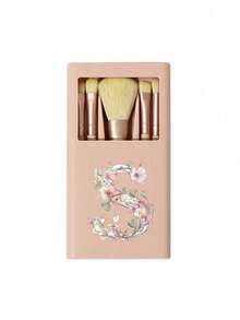 Portable Makeup Brush Set With Mirror, Printed With Dried Flower Pattern And A-Z Letters. This Is A Boxed Makeup Brush Set, A Multi-Functional Makeup Brush Set With Mirror Case, Including Mini Multi-Functional Makeup Brushes, Foundation Brush, Eyeshadow Brush. This Makeup Brush Storage Box Also Includes Brushes, Very Convenient And Practical, Ideal Gift For Girls, Portable Travel Accessory And Mother's Day Gift. - Multicolor - View 12