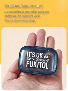 Medical Bag With Cute Pill Pattern And "Let's Medicane" Lettering, Portable Minimalist Pill Storage Box, 3-Compartment Medication Storage Box, Suitable For Home And Travel, Portable Travel Mini Pill Box, Waterproof And Moisture-Proof Pill Storage Container, Can Store Medication, Rings And Other Small Items, Suitable For Travel Storage, Travel Container, Travel, Office And Other Multiple Scenarios - Multicolor - View 9