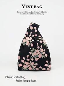 1pc Crochet Breathable Lightweight Foldable Handbag, Suitable For Carrying Phone, Cosmetics, Perfume, Daily Use, Vacation, School, Commute, Shopping, Photography, Camping, Running, Suitable For All Seasons - Multicolor - View 2