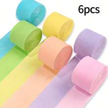 6pcs/5pcs Wedding Party Decoration Olive Green And Khaki Pleated Paper Streamers, Suitable For Green Bohemian Wedding, Birthday, Bridal Shower Seasonal Decoration, Birthday Event, Anniversary, Graduation Ceremony, Bachelorette Party, Multi-Functional Party Decoration - Multicolor - View 6