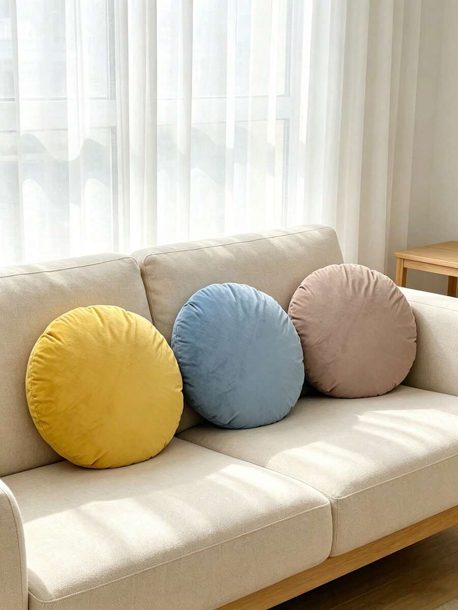 1 pièce 2 pièces Ensemble combiné Taie d'oreiller ronde de couleur unie Taie d'oreiller moderne minimaliste en velours Housse de coussin de siège de fenêtre ronde Douce et respectueuse de la peau Salon Chambre à coucher Canapé Taie d'oreiller décorative asymétrique Décoration quotidienne décontractée Jardin Cour Tissu Décoration Taie d'oreiller de lit Housse de coussin de tête Oreiller de voiture Toutes saisons Universel Sans insert Diamètre 45cm 50cm 30*50cm 45*45cm