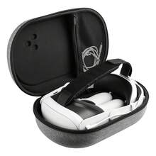Hard Shell VR Headset Carrying Case Compatible With Met Quest 3S/3, Gray Fabric Texture Travel Storage Bag With Mesh Pocket, Elastic Secure Straps And Carry Handle For Headset, Controllers And Accessories, Case Only - View 7