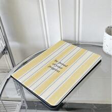 1 Peça Capa para Tablet com Listras Amarelas & Azuis e Frase Inspiradora - Suporte Multidirecional com Proteção e Porta-Caneta Compatível com IPad 10th Geração / Air 11(M3 2025)/ 11(A16 2025)/Galaxy Tab S10+/S9/A9,Compatível com Oppo Pad,Compatível com Huawei Matepad,Compatível com Vivo Pad,Compatível com Honor Pad,Compatível com Xiaoxin Pad - Multicolorido - Visão 5