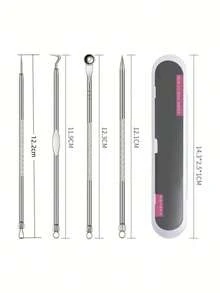 4pcs Blackhead Acne Removal Facial Skin Pore Cleaning Set, Includes Blackhead Removal Needle And Facial Pore Cleaning Tool, Suitable For Beauty, Skincare, Spa And Facial Care. (4pcs Or 1pc Optional) - Multicolor - View 5