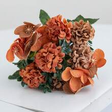 1 pieza Flor de bola de fénix artificial, adecuada para decoración del hogar, exterior, jardín, decoración del patio, regalo DIY, regalo del Día de San Valentín, hotel, fiesta, boda, decoración de mesa - naranja - Ver 4