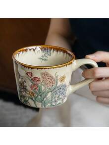 新款超美陶瓷咖啡杯，復古精緻手工咖啡杯，適合送給情侶、同事、朋友、同學，適用於七夕、萬聖節、復活節、聖誕節及其他節日禮物 - 彩色 - 查看 12