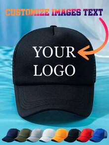 Personalized Baseball Cap, Shadow Letter Pattern Trucker Hat, Customizable Initial, Custom Bridal Party Favor, Bachelorette Party Gift - Multicolor - View 1