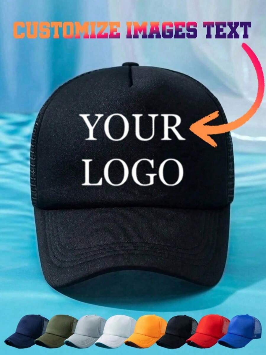 Personalized Baseball Cap, Shadow Letter Pattern Trucker Hat, Customizable Initial, Custom Bridal Party Favor, Bachelorette Party Gift - Multicolor - View 1