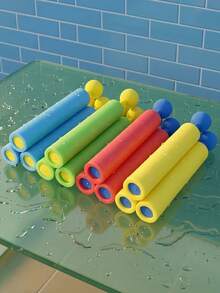 Coole Wasserpistole mit schwimmendem Schaumstoff, hell, tragbar, multifunktionaler Wassersprüher für Erwachsene, robust, große Kapazität, Pumpen-Typ Wasserblaster für Strand, Outdoor-Aktivitäten, Partyspiele, Gartenpartys, Outdoor-Spiel-Essentials - Schaumwasserpistole mit geradem Rohr - Übersicht 6