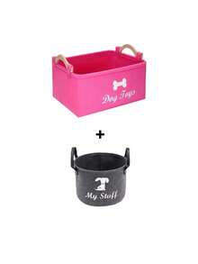 2pcs/3pcs Pet Storage Basket, Universal For Cats And Dogs, Pet Toy Organizer Box, Dog Toy Storage Box With Handle, Foldable Pet Supplies Storage Basket/Storage Box, Pet Supplies Storage Box - Multicolor - View 15