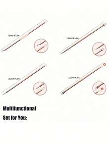 4pcs Blackhead Acne Removal Facial Skin Pore Cleaning Set, Includes Blackhead Removal Needle And Facial Pore Cleaning Tool, Suitable For Beauty, Skincare, Spa And Facial Care. (4pcs Or 1pc Optional) - Multicolor - View 2