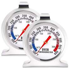 2pcs Accurate Stainless Steel Oven Thermometers, Suitable For Electric/Gas Ovens, Non-Contact, Instant Reading, Equipped With 2-Inch Large Dial (50-300°C/100-600°F) - Ensure Perfect Cooking Every Time - Oven Version - View 2