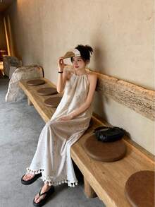 Women Long Dresses - White - View 7