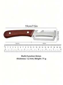 1 cái (3 trong 1) dụng cụ gọt đa năng cán gỗ cứng bằng thép không gỉ, có thể mở chai, phù hợp để gọt trái cây & rau củ như cà rốt, khoai tây, bí đao, mía, bí ngô, thiết kế cán cầm công thái học - Nhiều màu - Xem 11