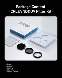 TELESIN 濾鏡組適用於 Osmo Action 5 Pro/4/3 CPL ND8 ND16 ND32 UV VND 鏡頭組，CPL UV VND 2-32 鏡頭濾鏡套組，黑色柔光 1/4 濾鏡，減光污染濾鏡 - 查看 12