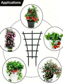 Stackable Plant Trellis, Plastic Climbing Plant Support Lattice, Suitable For Potted Plants, Indoor Climbing Plants, Small Climbing Plants, Reusable Floral Plants, Rear Lattice Hook Growth Accessory, Home And Outdoor Universal - Multicolor - View 8
