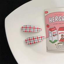 6/12pcs Red Polka Dot Christmas Plaid Hair Clips, Suitable For Girls Daily Wear, Photography, Party And Gift,Claw Clips - Red - View 4