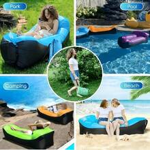1pc Outdoor Inflatable Sofa Chair (Including Storage Bag), Suitable For Camping, Beach, Hiking, Concerts, Gatherings, Etc.; Portable Outdoor Inflatable Sofa, Inflatable Bed, Beach Inflatable Recliner, Patio Recliner, Portable Inflatable Bed - Basic Model - View 8