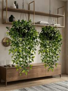 1pc Realistic Artificial Greenery, Large Artificial Mandarilla Hanging Plant, Realistic Non-Fading Wall-Mounted Greenery | Maintenance-Free Plastic Faux Flowers, Suitable For Home Living Room, Office, Bathroom And Shelf Decoration, Wedding, Birthday And Party Scene Arrangement, Spring And Summer Indoor And Outdoor Greenery Decoration, Perfect For Spring And Summer Outdoor And Patio Decoration. - Multicolor - View 2