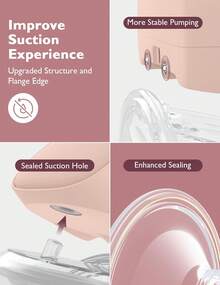 Momcozy S9 Pro Hands-Free Breast Pump Updated, Portable Breast Pump With Longer Battery Life And LED Display, 2 Modes And 9 Levels, 24 Mm Flange - Berwarna merah muda - View 5