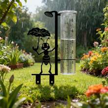 戶外雨量計（含玻璃量杯），金屬防蟻雨量計適用於花園、院子、露台和草坪，配有大號易讀數字 - B - 查看 9
