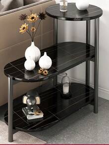 Modern Minimalist Multipurpose 3-Tier Side Table - Black - View 2