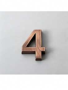 1pc Creative 3D Brushed Bronze Number Art Style Exquisite Outline ABS Material Door Number Plate Suitable For Office, Homestay, Home Entrance - House Number - View 10