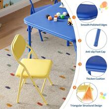 Hodeffior 3/5 Piece Folding Card Table And Chairs Set, Portable Dining Table With 4 Padded Folding Chairs, Foldable Indoor Outdoor Table Set For Camping, Party, Garden, Balcony And RV Use - Colorful-b - View 6