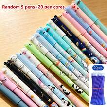 30pcs Panda Cat Erasable Pen Set, Hot Erasable Pen, 0.5mm Blue Ink, Multiple Styles, Suitable For Learning, Office, Party, Gift, - Multicolor - View 9