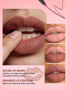 USHAS Silky Lip Liner, 2 Colors, Waterproof 24-Hour Long Lasting, Define And Enhance Lip Contour, Create Natural Full Lips - #03 Rose Pink - View 5