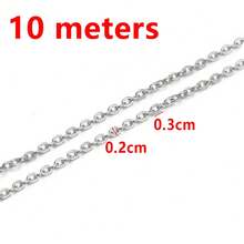 Catena a maglie O-Link a croce in acciaio inossidabile 2m/10m, taglie multiple, colore oro, adatta per braccialetti fai-da-te, collane, accessori per gioielli - Catena in acciaio inossidabile - Visualizzare 14