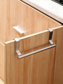 Black Single Bar Towel Rack, Over-The-Door Hanging Towel Bar, No-Drill Wall-Mounted Towel Rack, Multi-Functional Bathroom Storage Rack, Suitable For Bathroom, Restroom, Kitchen, Bedroom, Dorm, Cabinet Back Storage, Perfect For Back To School, Graduation, Summer, Mother's Day, Birthday Gift, Holiday Party, Travel And Other Occasions. - Multicolor - View 3