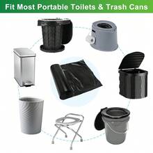 8 Gallon Portable Toilet Bags  Travel Potty Bags Thickened Waste Bags For 5 Gallon Bucket Compostable Camping Toilet Supplies - 25 PCS - View 5