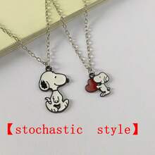 SNOOPY 1件/2件 卡通吊墜珠飾手鍊 女款 小眾設計 黑白鎖骨鍊 適合粉絲、家人與朋友的精美小禮 日常必備 [隨機款式] - 彩色 - 查看 7