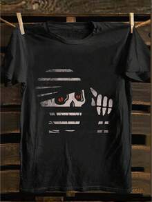 2026 New Fashionable Minimalist Casual Summer T-Shirt With Graphic Print, Crew Neck, Short Sleeves For Women, White, Women's Tops, Women's T-Shirts, Graphic T-Shirts For Women, O - 後退 - 查看 1