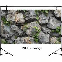 Piedra con musgo verde, pintura de fondo para acuario, pegatina de fondo para acuario, pegatina de fondo para terrario de reptiles, autoadhesiva por delante, decoración de paisaje para acuario, adorno para acuario - A - Ver 5