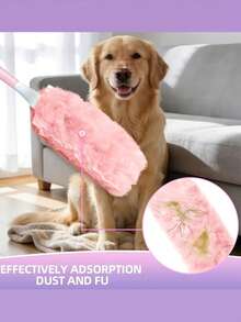 Pink Disposable Electrostatic Dusting Duster Set With Handle, Replaceable Mop Head, Suitable For Home, Car, Electronic Products, Keyboard, Furniture Cleaning Replacement Head - Home Electrostatic Dusting, Use With Dusting Brush (Replacement Refills Not Included Separately) - Multicolor - View 4