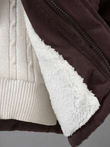 Teen Boys Casual Fashionable Thermal Lined Hooded Jacket, Autumn/Winter - Brown - View 5