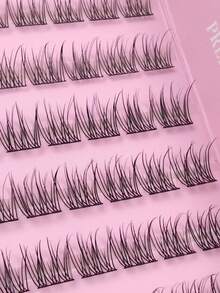 120 Pcs C Curl Manga Lashes 10-12mm Natural-Looking Clustered Segmented Faux Eyelashes Fanned Out Criss-Cross Soft Reusable Fake Eyelashes Large Capacity Wispy Clear Band Cluster Lashes Extensions Suitable For Daily Wear, Wedding, Party, Lash Clusters,Eyelash Clusters,Individual Eyelashes,Lashes,Fake Lashes - C - View 3