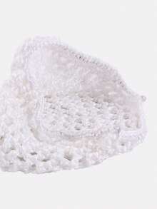 1pc Women's Hair Net Cap Handmade Crochet Mesh Cap Hair Protection Net Cap Suitable For Daily Use - White - View 4