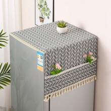 Cotton Linen Fridge Dust Cover With Double Side Pockets Waterproof Anti Dust Refrigerator Top Cover - View 33