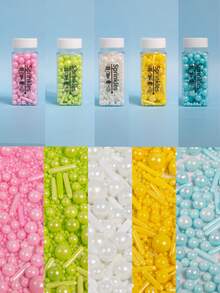 95g/3.35oz Cake Decorating Sugar Sprinkles, Round Beads & Rod Jimmies Mix.For Decorating Cakes, Ice Cream, Cupcakes, Donuts, Lollipops. Perfect Party Supplies For Birthdays, Weddings, Christmas And Valentine's Day.For Decoration Only, Not Edible. - View 1
