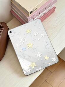 1pc TPU Soft Case With Yellow & White Star Pattern Painting, Compatible With IPad 10.2/10.5/Air4/Air5/10.9/Pro 11"/10th/Air 11-In.(M2)-2024/Pro11-In.(M4)-2024/ Air 11-Inch (M3) 2025/ (A16) 11 Inch 11th Generation 2025/ Air7(M3)2025 (11-Inch)/ Air 8(M4)2026(11-Inch)/ Mini1/2/3/Mini4/Mini5/Mini6/Mini7/Air/Air2/9.7/ Galaxy Tab A7 10.4 Inch/A8, Lightweight Ultra-Thin Soft TPU Tablet Protective Shell, Pen Is For Display Only - Multicolor - View 2